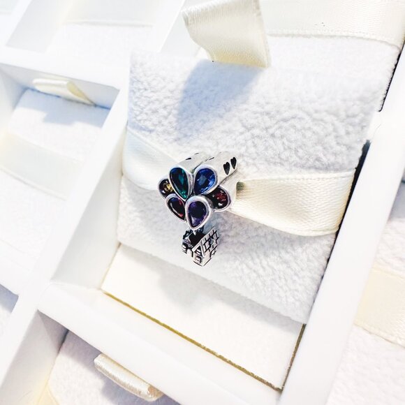 925 Sterling Silver Colorful Balloons With Dangle House Charm Bead Fits Pandora - Picture 4 of 8